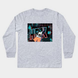 Fnf Hex neon artwork Kids Long Sleeve T-Shirt